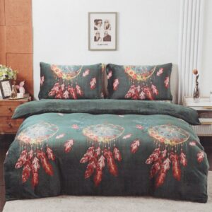 POŚCIEL POLAROWA 160X200 TURKUSOWA W ŁAPACZE SNÓW