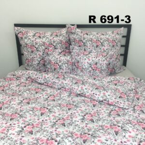 POŚCIEL BAWEŁNA D’LUX 160×200 POLSKA POŚCIEL 691-3 RÓŻOWE ROŻE NA BIAŁYM TLE