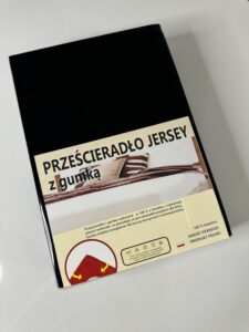 PRZEŚCIERADŁO JERSEY Z GUMKĄ PRODUKT POLSKI - CZARNE - 0023