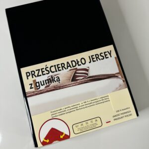 PRZEŚCIERADŁO JERSEY Z GUMKĄ PRODUKT POLSKI - CZARNE - 0023