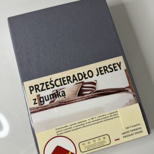 PRZEŚCIERADŁO JERSEY Z GUMKĄ PRODUKT POLSKI - CIEMNO SZARE - 0014