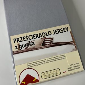 PRZEŚCIERADŁO JERSEY Z GUMKĄ PRODUKT POLSKI - JASNO SZARE - 0013