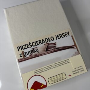 PRZEŚCIERADŁO JERSEY Z GUMKĄ PRODUKT POLSKI - ECRU - 0002