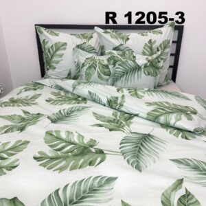 POLSKA POŚCIEL BAWEŁNIANA D’LUX 220×200 - 1205-3 ZIELONE LIŚCIE